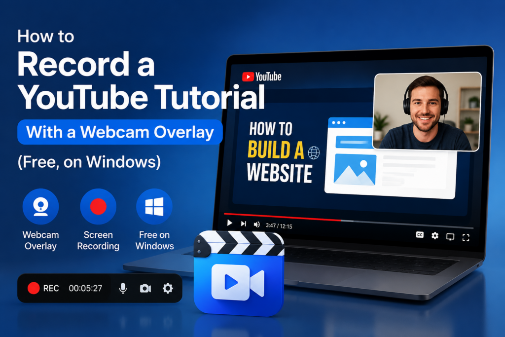 How to Record a YouTube Tutorial With a Webcam Overlay (Free, on Windows)