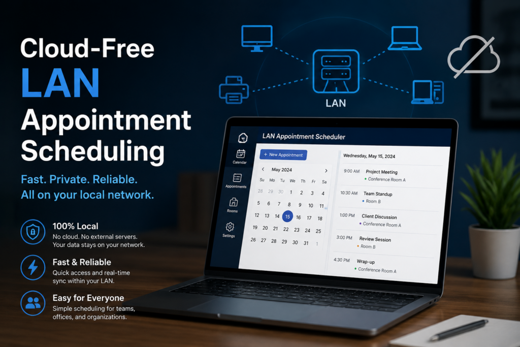 Cloud-Free Appointment Scheduling: Running a Clinic on Your Own Local Network