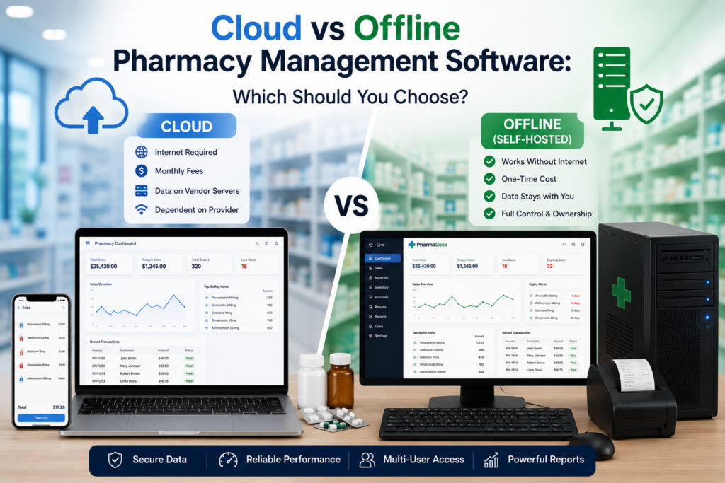 Cloud vs Offline Pharmacy Management Software: Which Should You Choose?