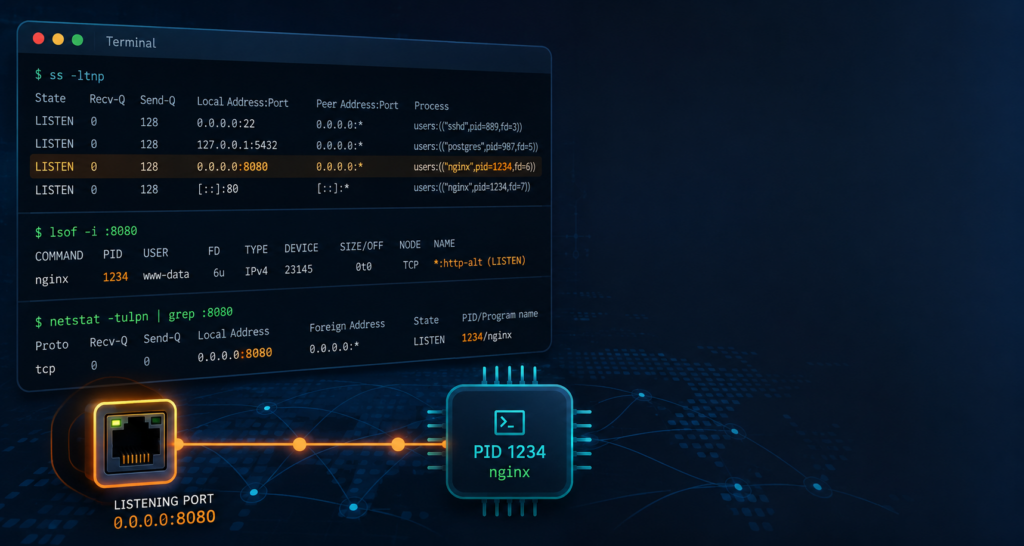 Which Process Is Using That Port? Mapping a Listening Port to a PID on Linux