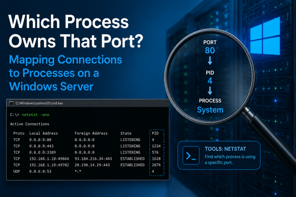 Which Process Owns That Port? Mapping Connections to Processes on a Windows Server