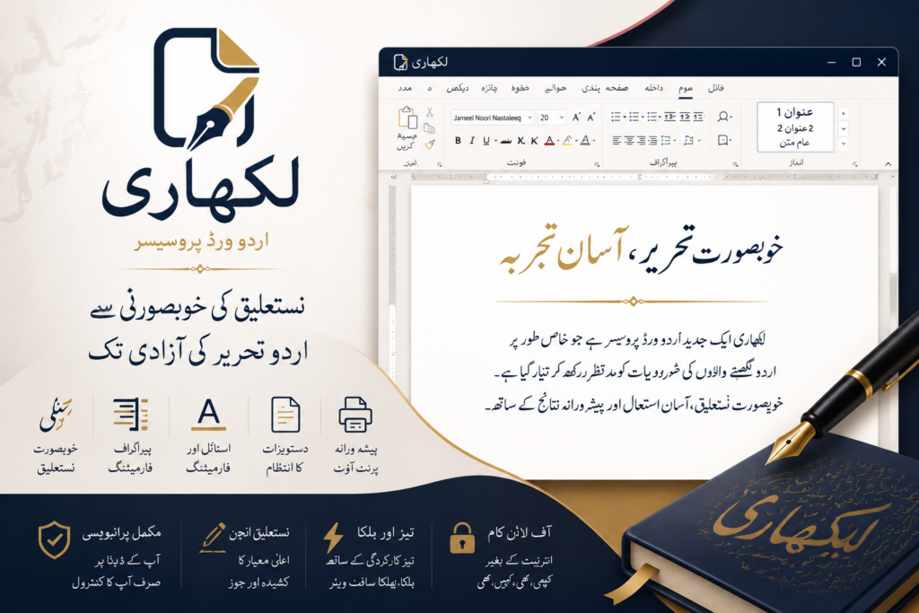 لکھاری کا سفر: نستعلیق کشیدہ انجن سے مکمل اردو ورڈ پروسیسر تک