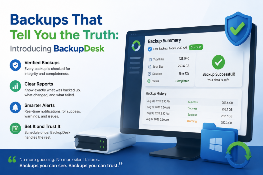 Backups That Tell You the Truth: Introducing BackupDesk