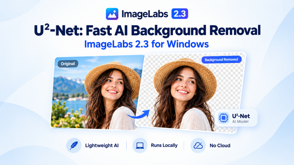 U²-Net, the 176 MB general-purpose background-removal model in ImageLabs 2.3