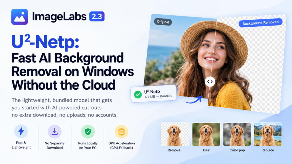 U²-Netp: Fast AI Background Removal on Windows Without the Cloud