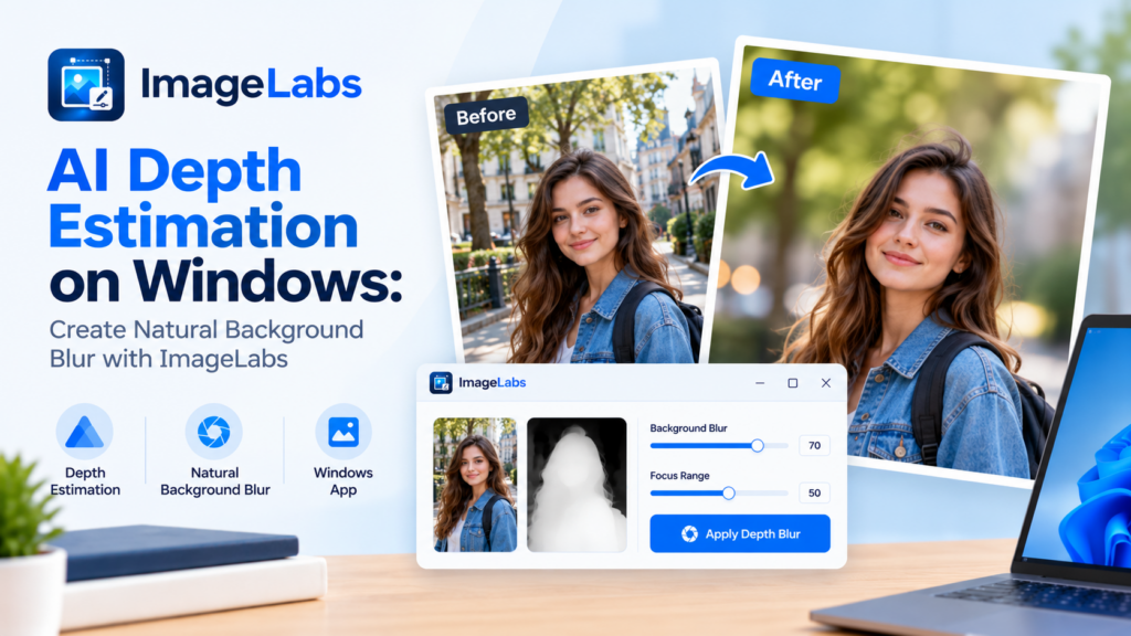 AI Depth Estimation on Windows: Create Natural Background Blur with ImageLabs