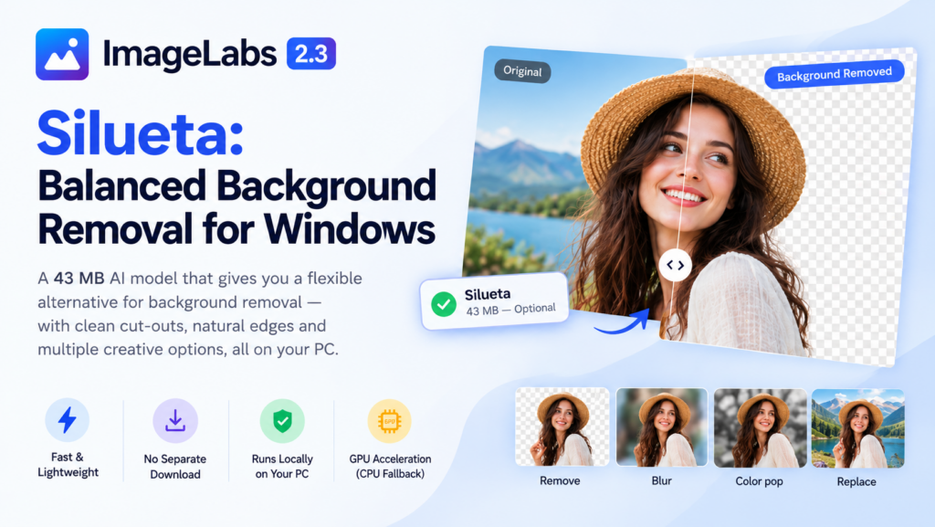 Silueta AI Model: Balanced Background Removal for Windows
