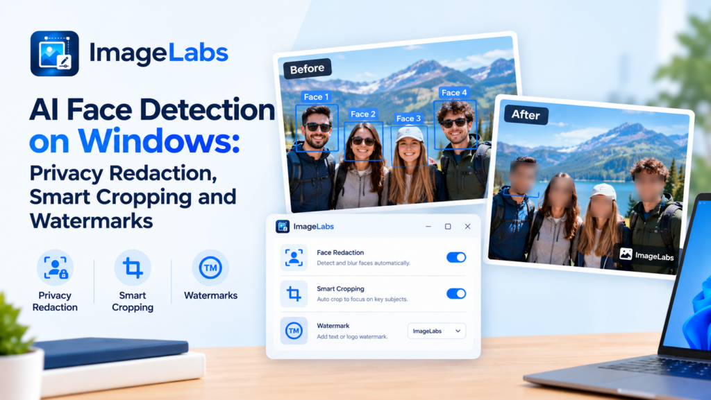AI Face Detection on Windows: Privacy Redaction, Smart Cropping and Watermarks