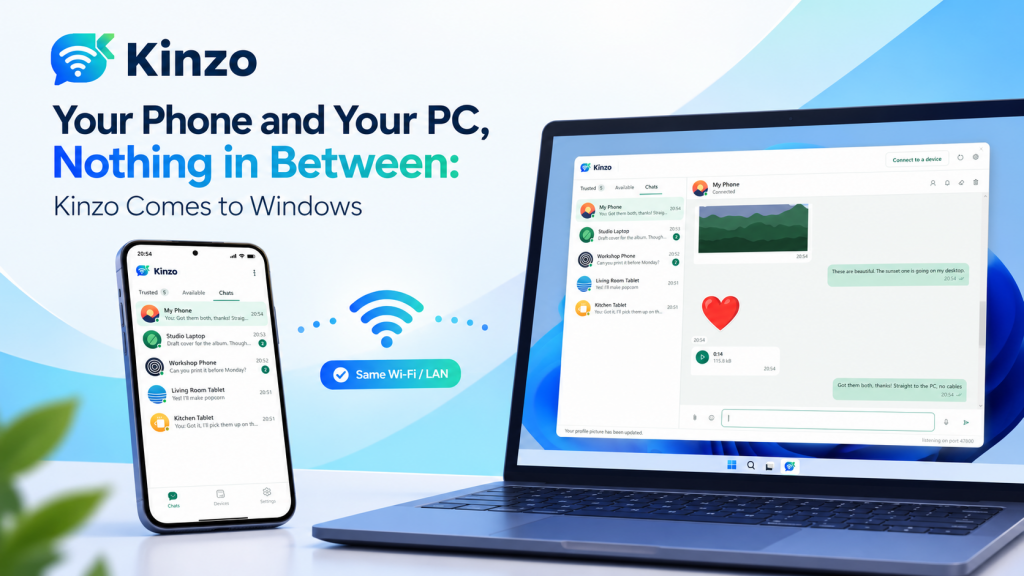 Your Phone and Your PC, Nothing in Between: Kinzo Comes to Windows