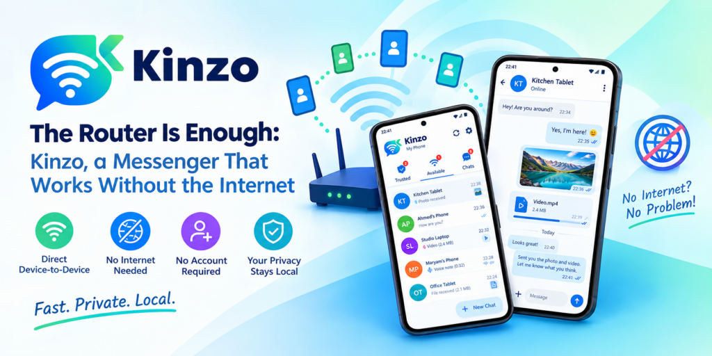 The Router Is Enough: Kinzo, a Messenger That Works Without the Internet