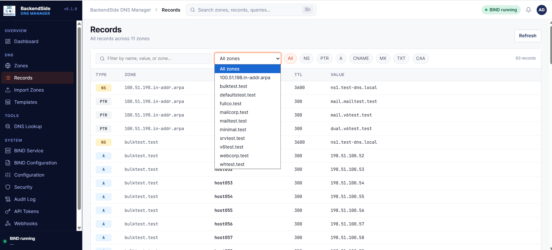 Records browser